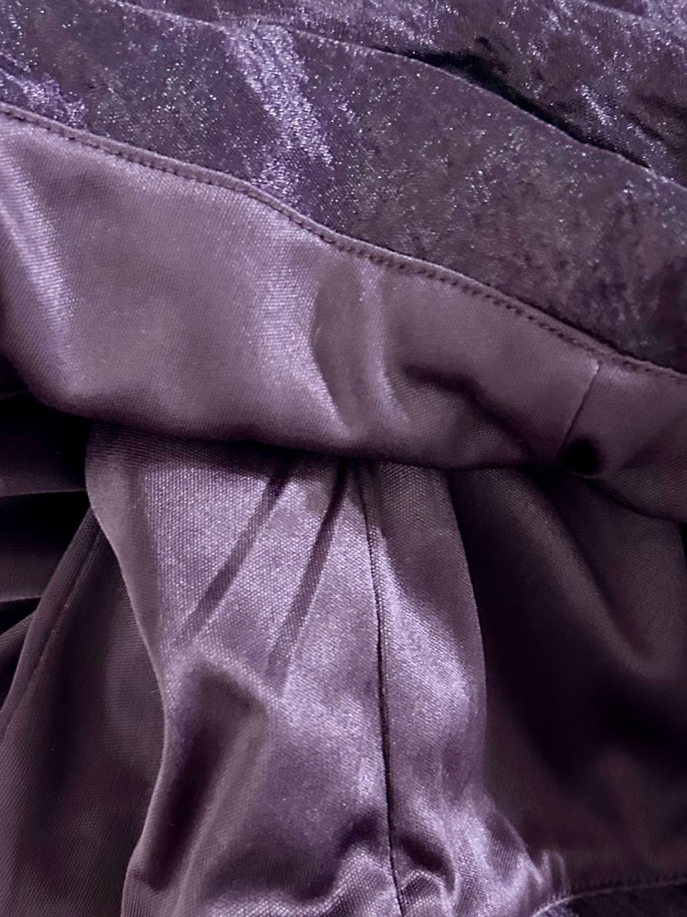 David's Bridal Plum Purple Strapless Taffeta Dress with Beaded Waist - Picture 11 of 14